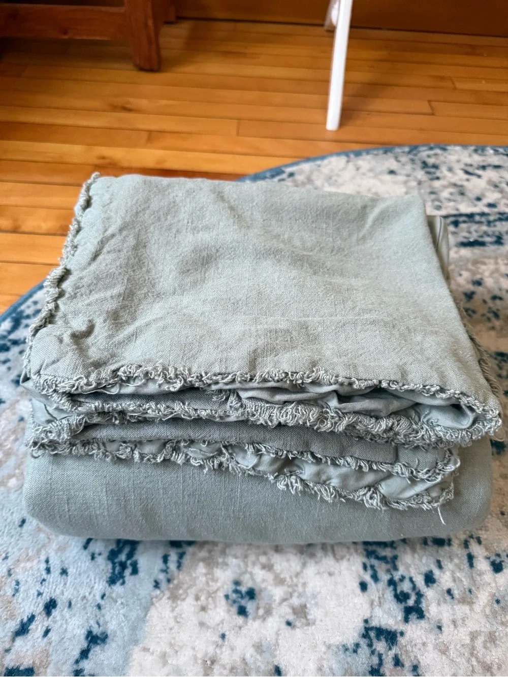 Full/Queen Casaluna Heavyweight Linen Blend Duvet Cover & Shams - Sage Green